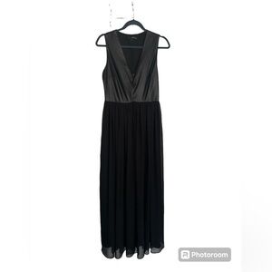 Women’s Faux Leather Elegant Classy Black Maxi Dress Size Large